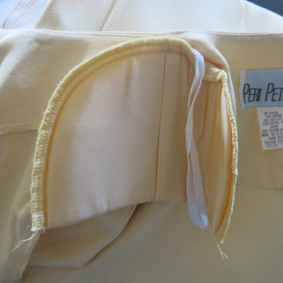 VINTAGE PERI PETITES Dress/Jacket Size 12 Short Sleeve Embroidered Yellow Summer - Picture 10 of 13